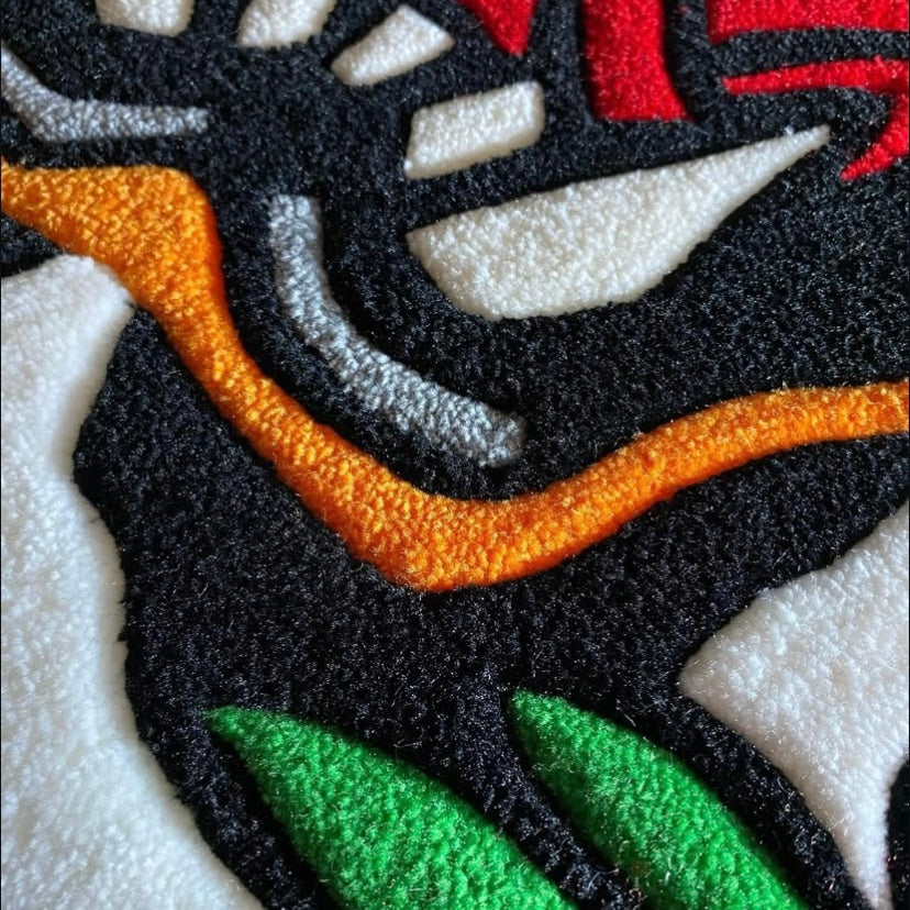 Alfombra de Tigre | Fabricada con lanas acrílicas | Pieza artesanal de 80x80cm