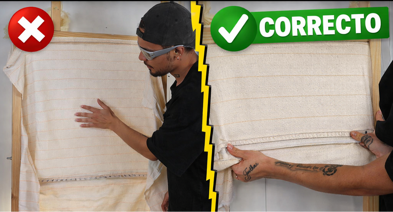 Cómo tensar la tela para tufting en el bastidor correctamente