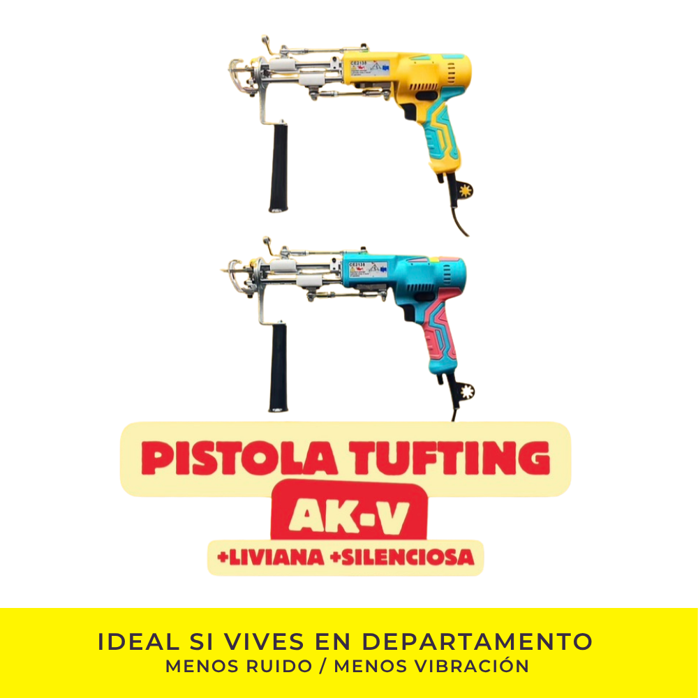 AK V - Pistola tufting cut & loop - Más silenciosa y liviana - Tuftinggun (2en1)