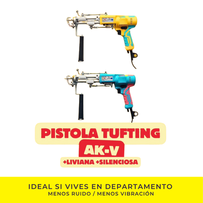 AK V - Pistola tufting cut & loop - Más silenciosa y liviana - Tuftinggun (2en1)