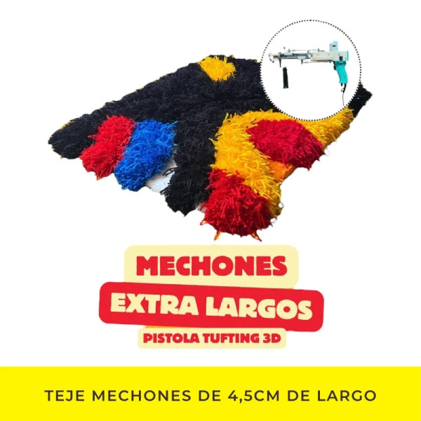 Pistola 4.5cm Mechón Largo | Relieves 3D Cut & Loop